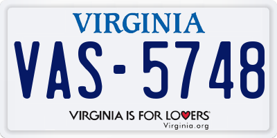 VA license plate VAS5748