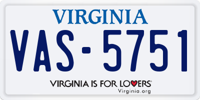 VA license plate VAS5751