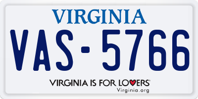 VA license plate VAS5766