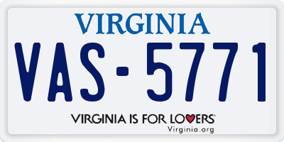 VA license plate VAS5771