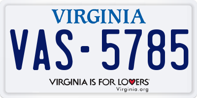 VA license plate VAS5785