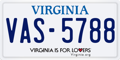 VA license plate VAS5788