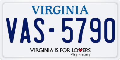 VA license plate VAS5790