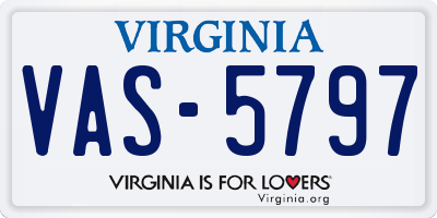 VA license plate VAS5797