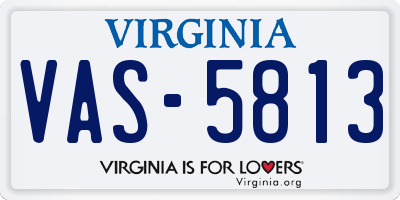 VA license plate VAS5813