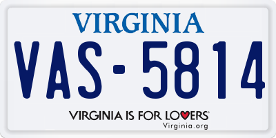 VA license plate VAS5814