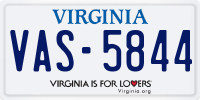 VA license plate VAS5844