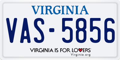 VA license plate VAS5856