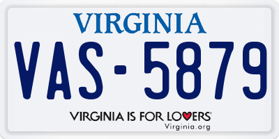 VA license plate VAS5879