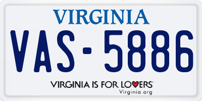 VA license plate VAS5886