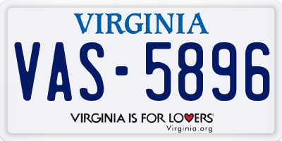 VA license plate VAS5896