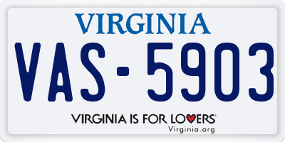 VA license plate VAS5903