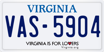 VA license plate VAS5904