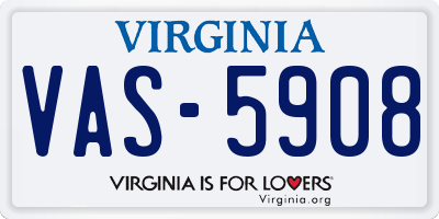 VA license plate VAS5908