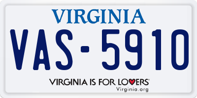 VA license plate VAS5910