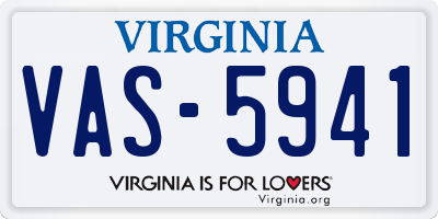 VA license plate VAS5941