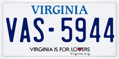 VA license plate VAS5944