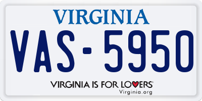 VA license plate VAS5950