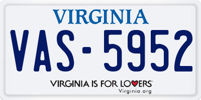 VA license plate VAS5952