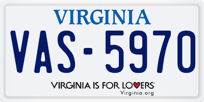 VA license plate VAS5970