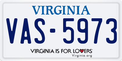 VA license plate VAS5973