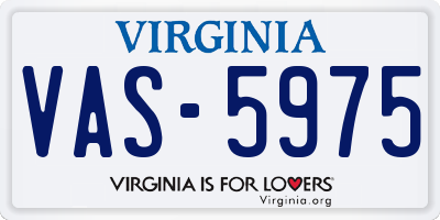 VA license plate VAS5975