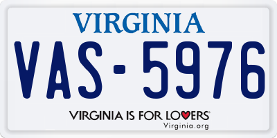 VA license plate VAS5976