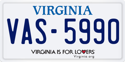 VA license plate VAS5990