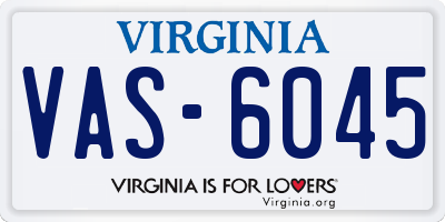 VA license plate VAS6045