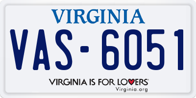 VA license plate VAS6051