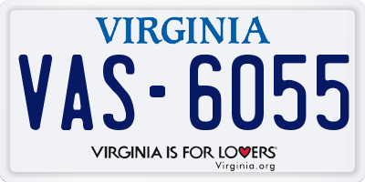 VA license plate VAS6055