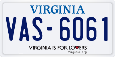 VA license plate VAS6061