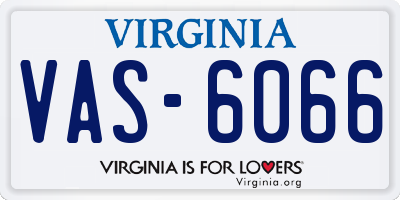 VA license plate VAS6066