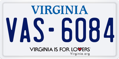 VA license plate VAS6084