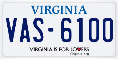 VA license plate VAS6100