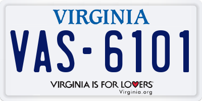 VA license plate VAS6101