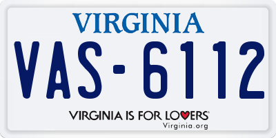 VA license plate VAS6112