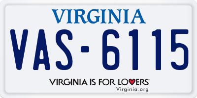 VA license plate VAS6115