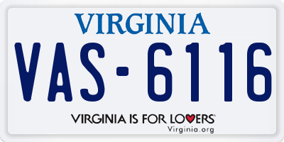 VA license plate VAS6116