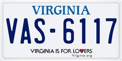 VA license plate VAS6117