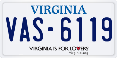 VA license plate VAS6119