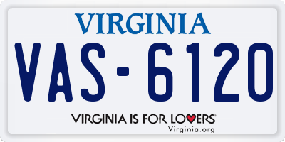 VA license plate VAS6120