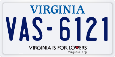 VA license plate VAS6121