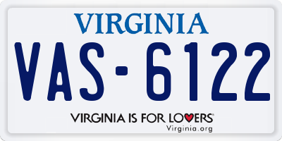 VA license plate VAS6122