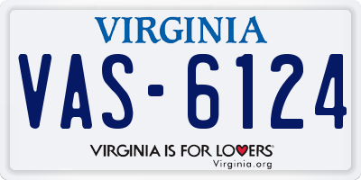 VA license plate VAS6124