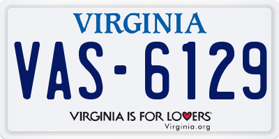 VA license plate VAS6129