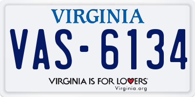 VA license plate VAS6134