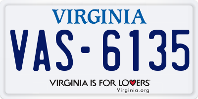 VA license plate VAS6135