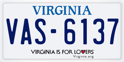 VA license plate VAS6137