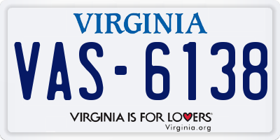 VA license plate VAS6138